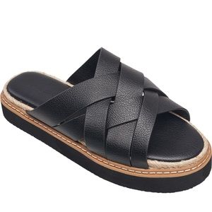 French Connection Weave Faux Leather Slide Sandal